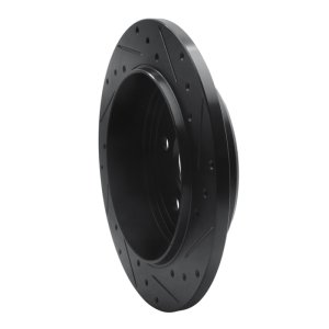 Jeep Grand Cherokee Brake Rotor (1) - Rear Left - R1 Concepts - Drilled & Slotted - Black - `05-`10